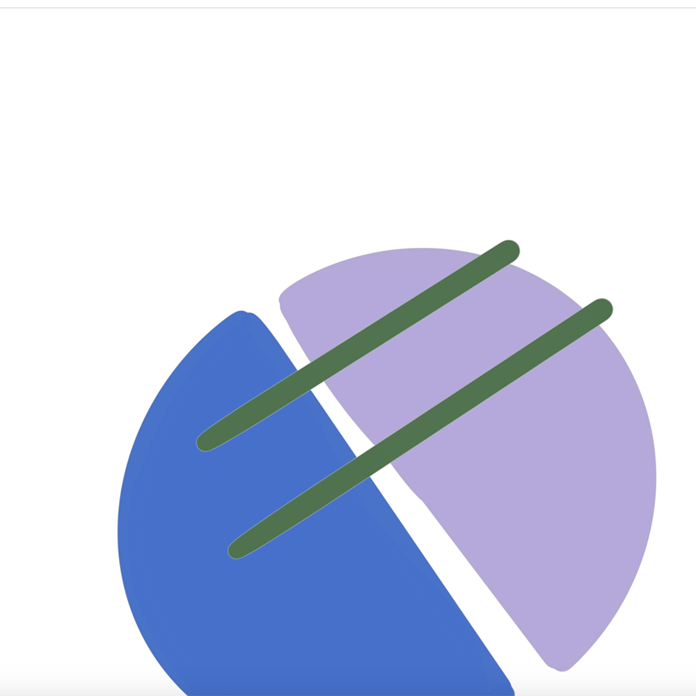 <b>Simplifying the Layout</b><br>This version focuses on clarity and balance. The overlapping blue and purple sections with clean green lines reflect my effort to make the design more organized.